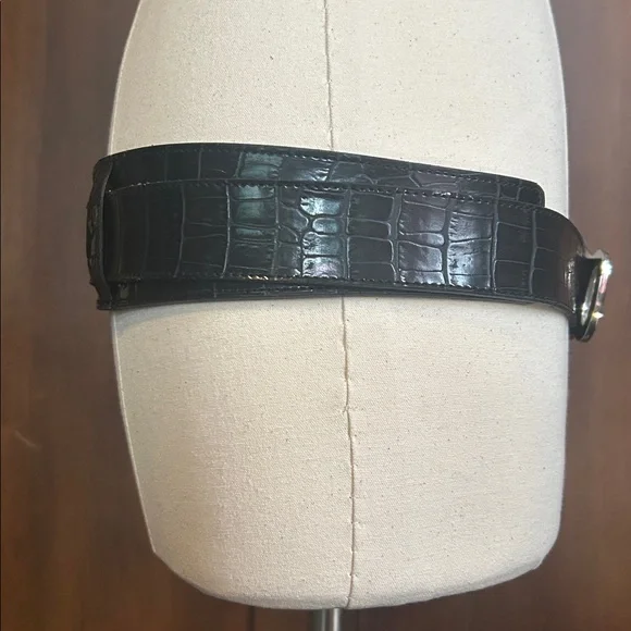 NWOT Bkack Crocodile Heavy Metal Hipster Belt M - Picture 5 of 9